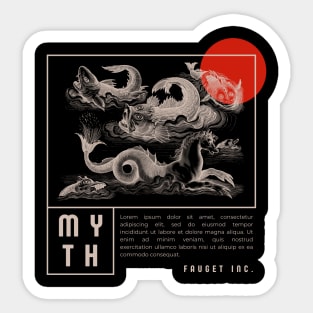 mythical black sculpture Sticker